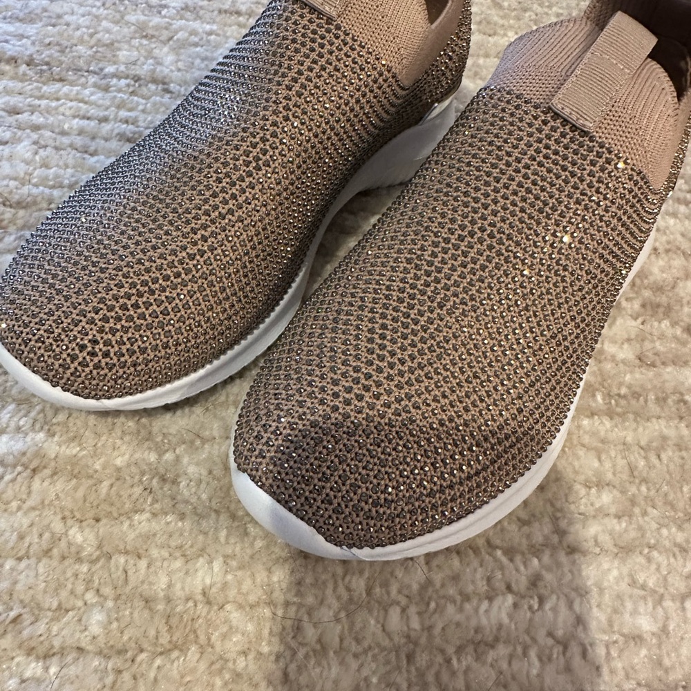Anne Klein Slip-On Knit Sneakers with Sparkle - Picture 3 of 7